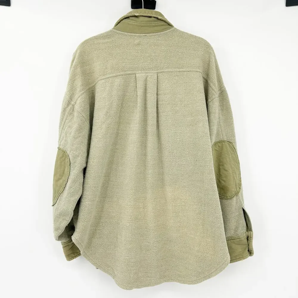 Free People FP Womens Fall Ruby Oversized Distressed Shirt Jacket Shacket XS - Picture 9 of 9